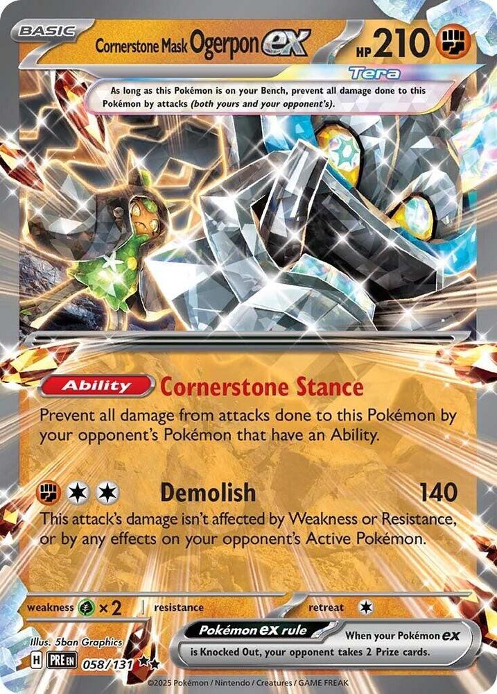 Cornerstone Mask Ogerpon ex (058/131) [Scarlet & Violet: Prismatic Evolutions] | Devastation Store
