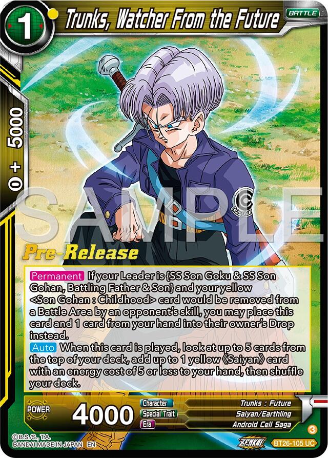 Trunks, Watcher From the Future (BT26-105) [Ultimate Advent Prerelease Promos] | Devastation Store