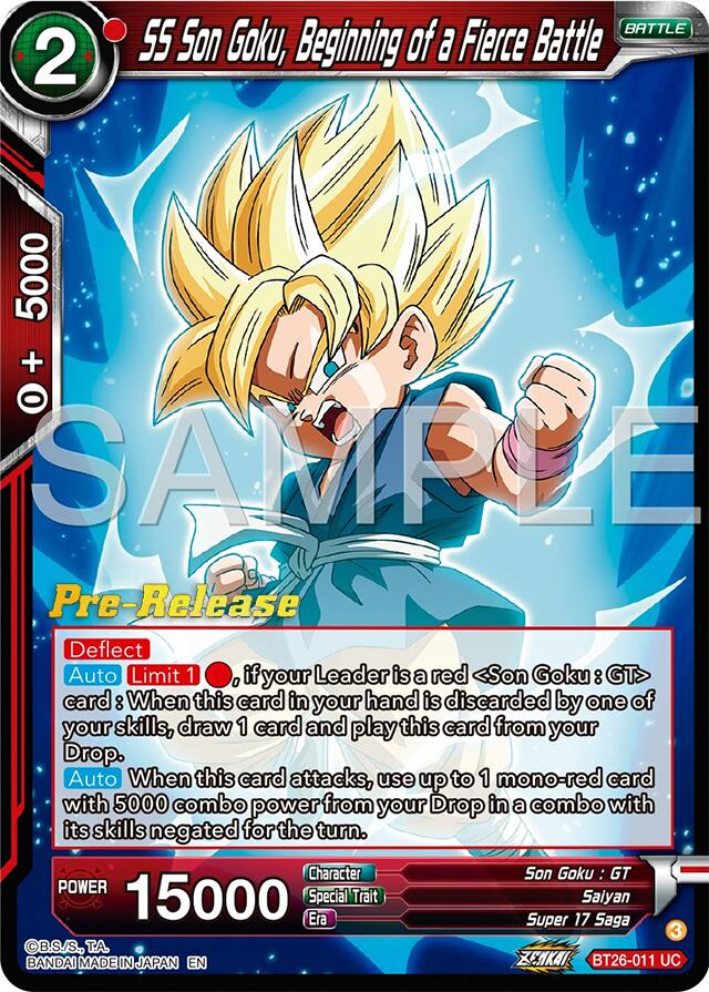 SS Son Goku, Beginning of a Fierce Battle (BT26-011) [Ultimate Advent Prerelease Promos] | Devastation Store