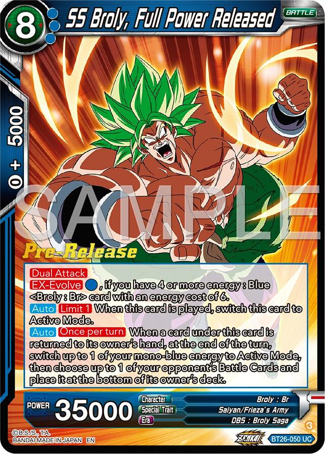 SS Broly, Full Power Released (BT26-050) [Ultimate Advent Prerelease Promos] | Devastation Store