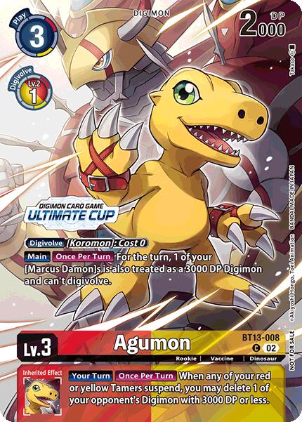 Agumon [BT13-008] (Ultimate Cup 2024) [Versus Royal Knights Booster] | Devastation Store