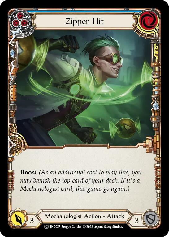 Zipper Hit (Blue) [1HD027] (History Pack 1 Dash Blitz Deck) | Devastation Store