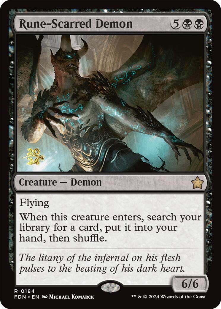 Rune-Scarred Demon [Foundations Prerelease Promos] | Devastation Store