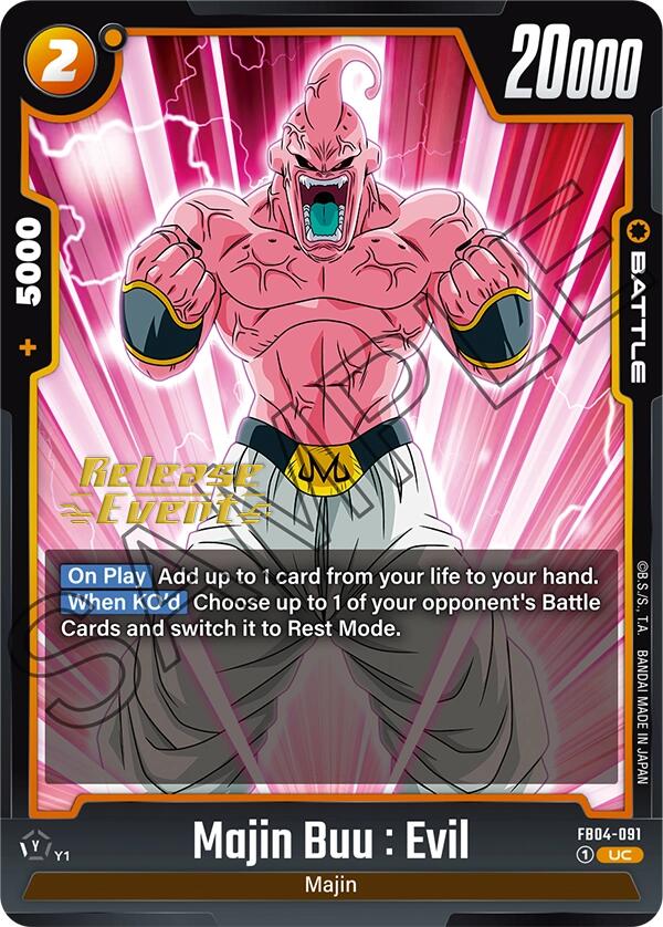 Majin Buu : Evil (FB04-091) [Ultra Limit Release Event Cards] | Devastation Store
