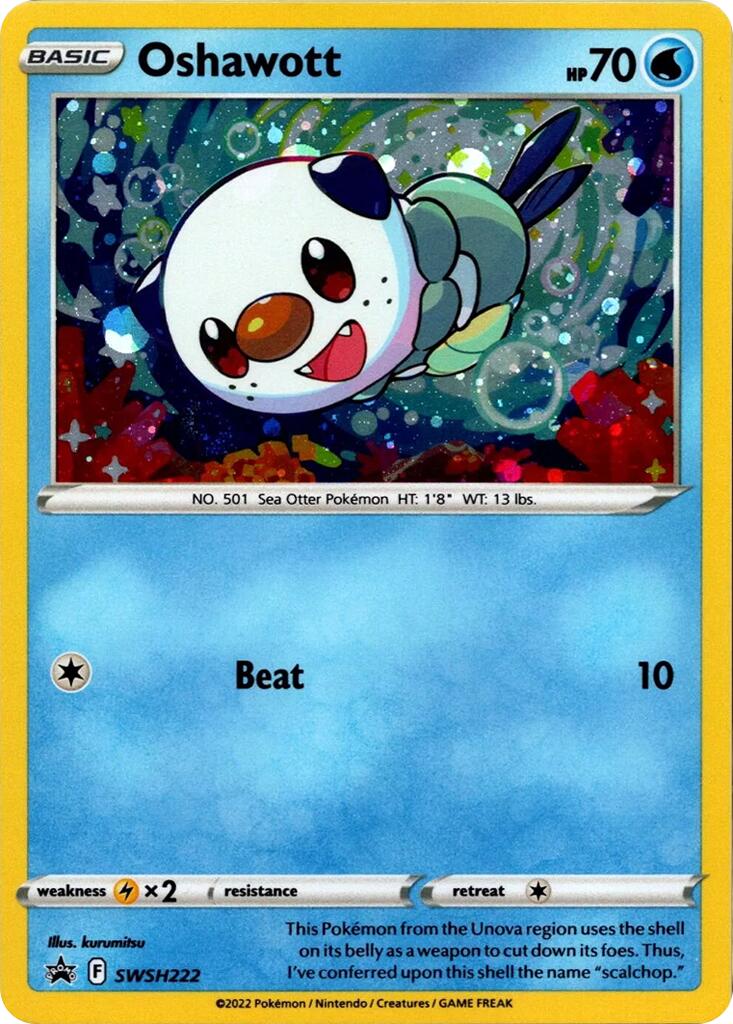 Oshawott (SWSH222) (Cosmo Holo) [Sword & Shield: Black Star Promos] | Devastation Store