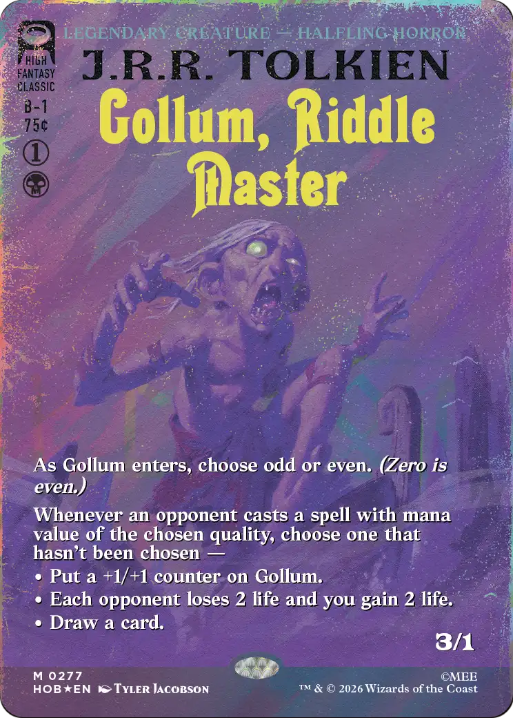Gollum, Riddle Master (Borderless) (Surge Foil) [The Hobbit] | Devastation Store