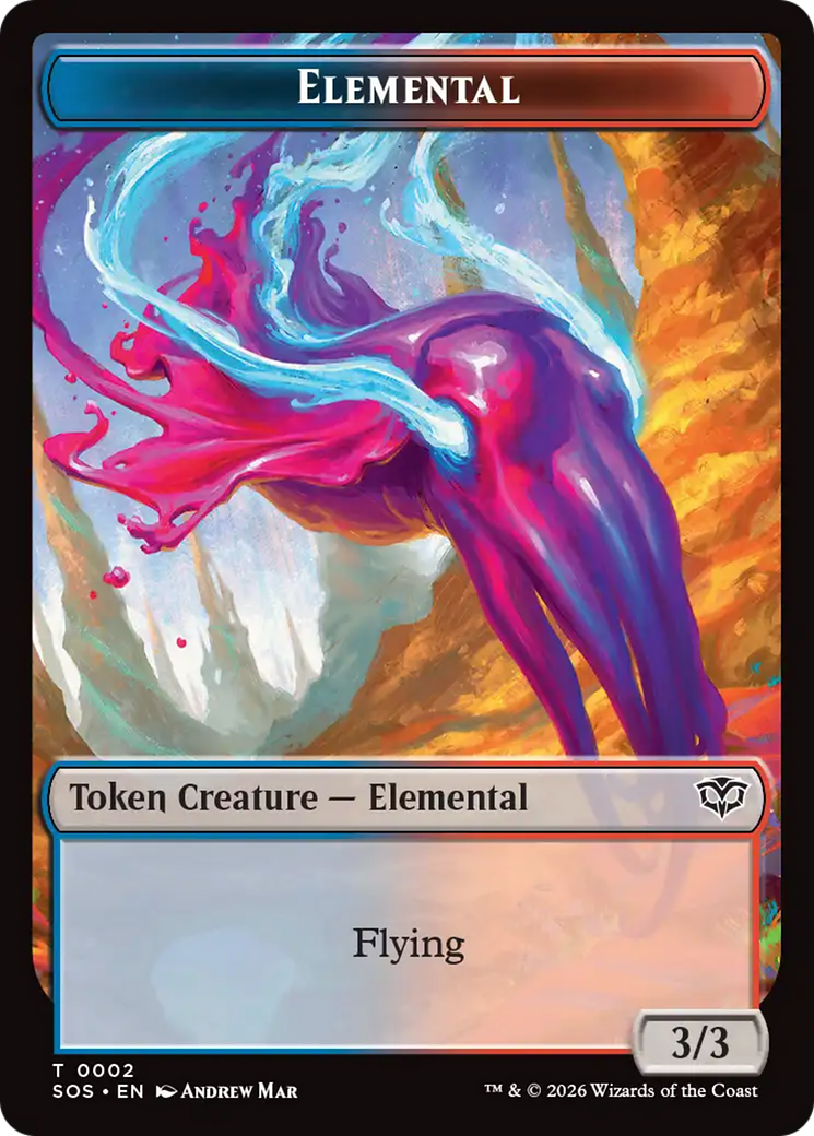 Fractal (0004) // Elemental (0002) Double-Sided Token [Secrets of Strixhaven Tokens] | Devastation Store