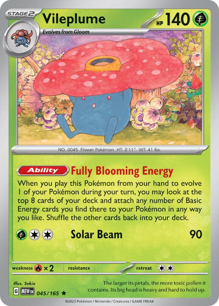 Vileplume (045/165) (Theme Deck Exclusive) [Scarlet & Violet 151] | Devastation Store