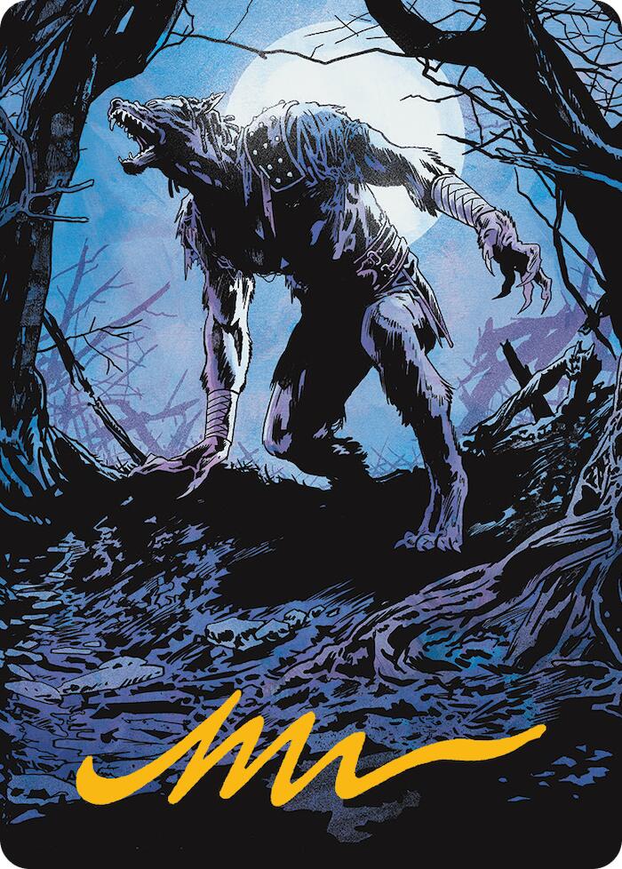 Krallenhorde Howler Art Card (Gold-Stamped Signature) [Innistrad Remastered Art Series] | Devastation Store