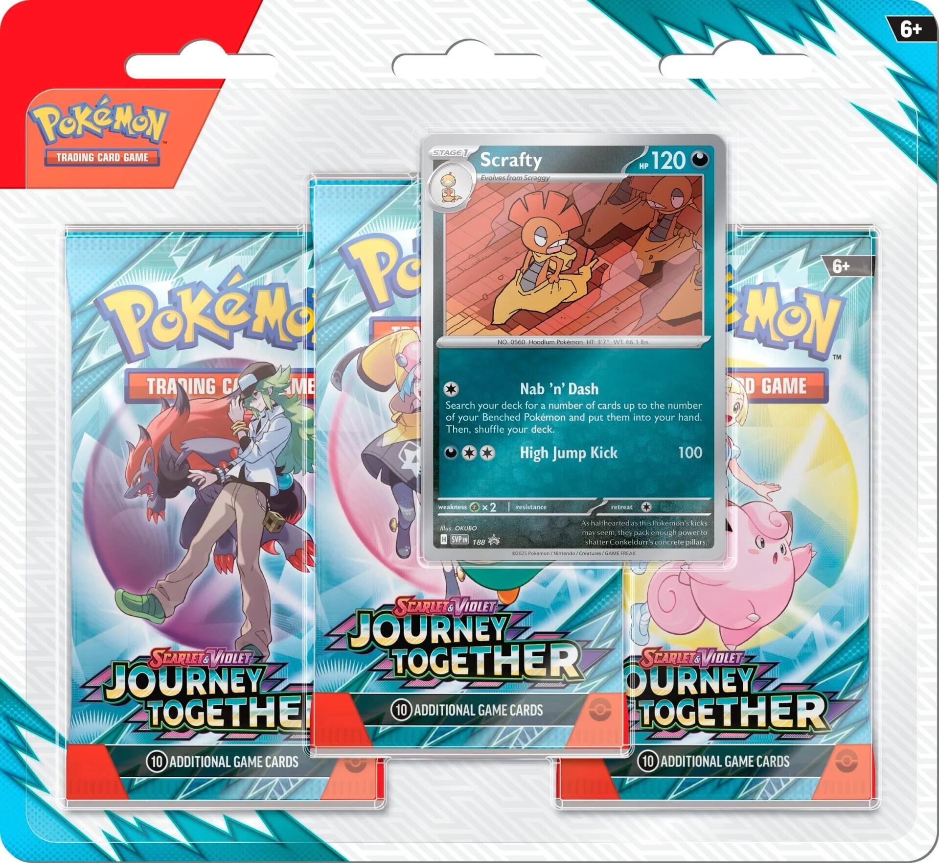 Scarlet & Violet: Journey Together - 3 Pack Blister (Scrafty) | Devastation Store