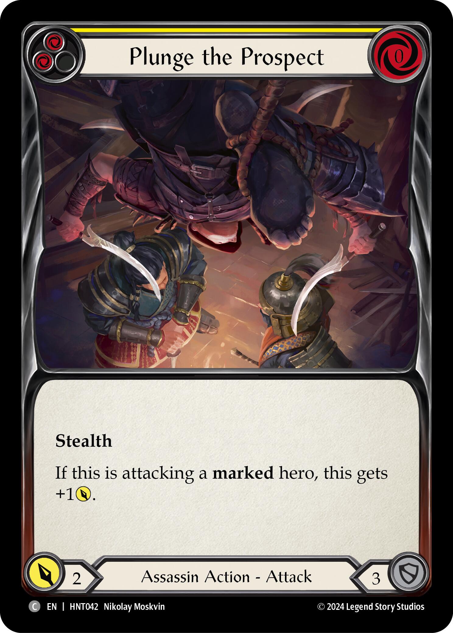 Plunge the Prospect (Yellow) [HNT042] (The Hunted)  Rainbow Foil | Devastation Store