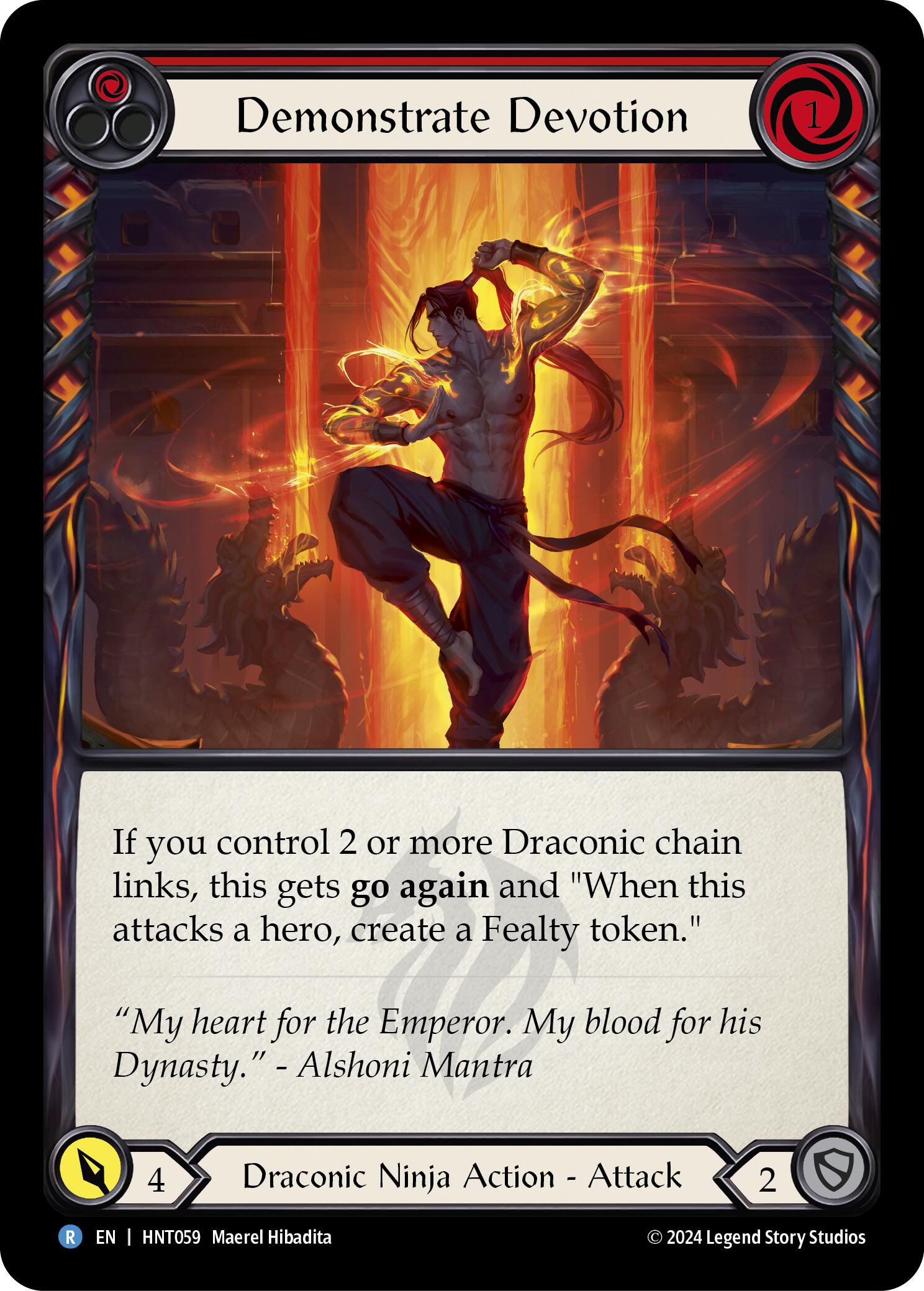 Demonstrate Devotion (Red) [HNT059] (The Hunted)  Rainbow Foil | Devastation Store