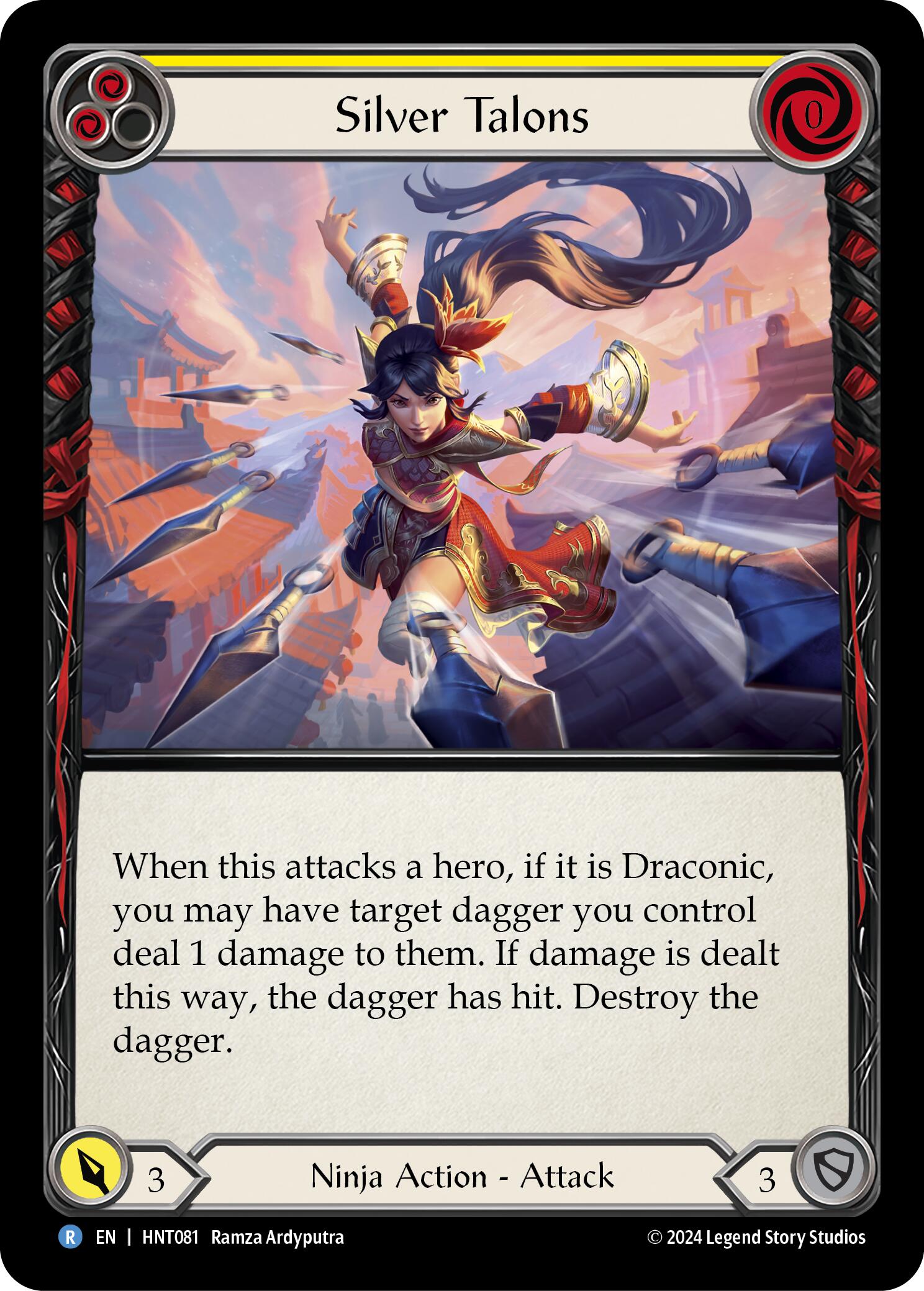 Silver Talons (Yellow) [HNT081] (The Hunted)  Rainbow Foil | Devastation Store