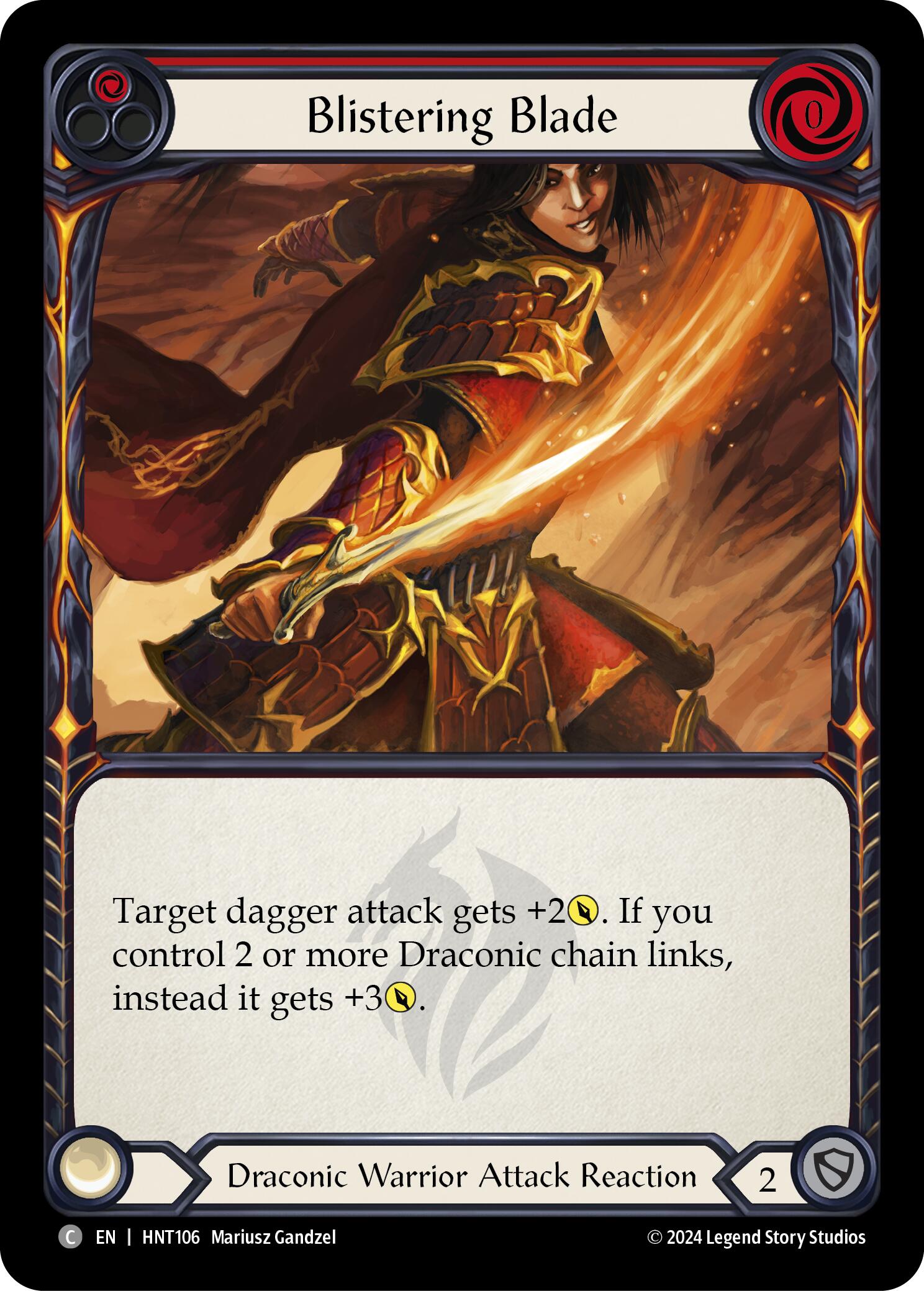 Blistering Blade (Red) [HNT106] (The Hunted)  Rainbow Foil | Devastation Store