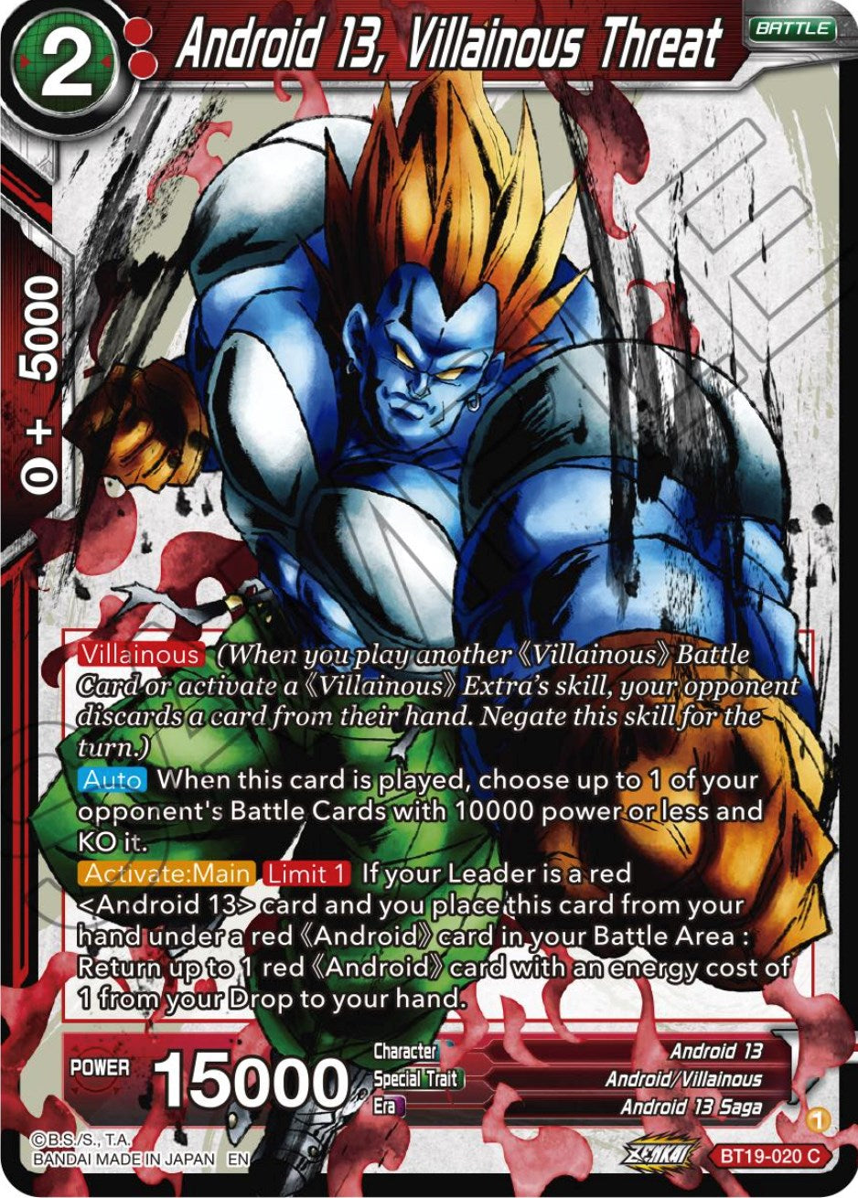 Android 13, Villainous Threat (BT19-020) [Fighter's Ambition] | Devastation Store