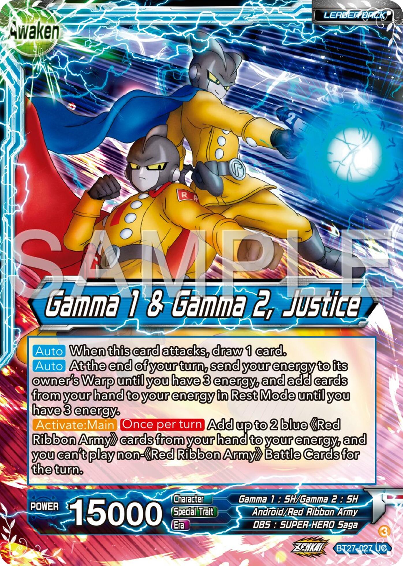 Gamma 2 // Gamma 1 & Gamma 2, Justice (BT27-027) [History of Z] | Devastation Store