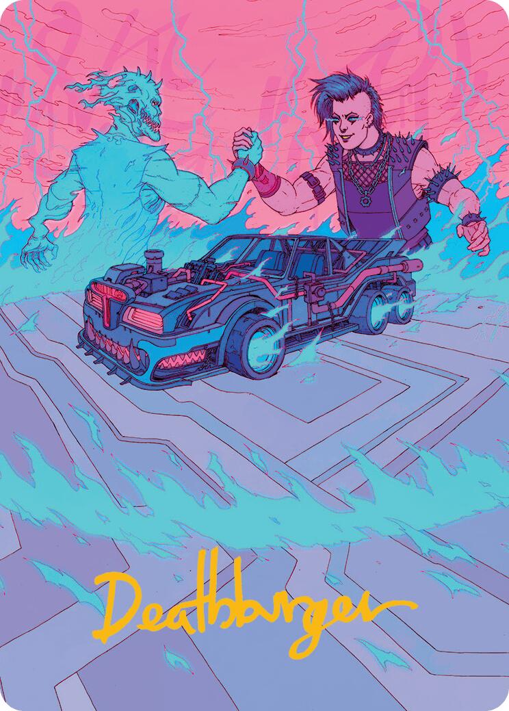 Demonic Junker Art Card (Gold-Stamped Signature) [Aetherdrift Art Series] | Devastation Store