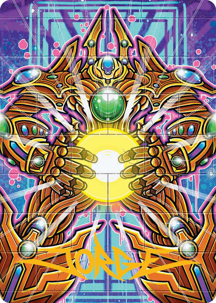 Brightglass Gearhulk Art Card (Gold-Stamped Signature) [Aetherdrift Art Series] | Devastation Store