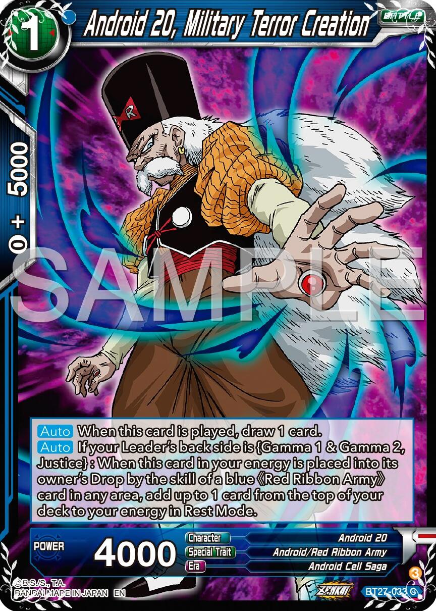 Android 20, Military Terror Creation (BT27-033) [History of Z] | Devastation Store