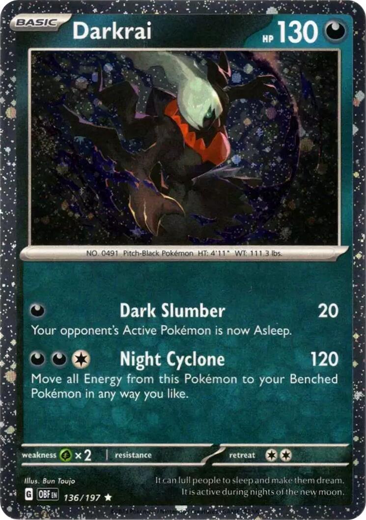 Darkrai (136/197) (Cosmos Holo) [Scarlet & Violet: Obsidian Flames] | Devastation Store