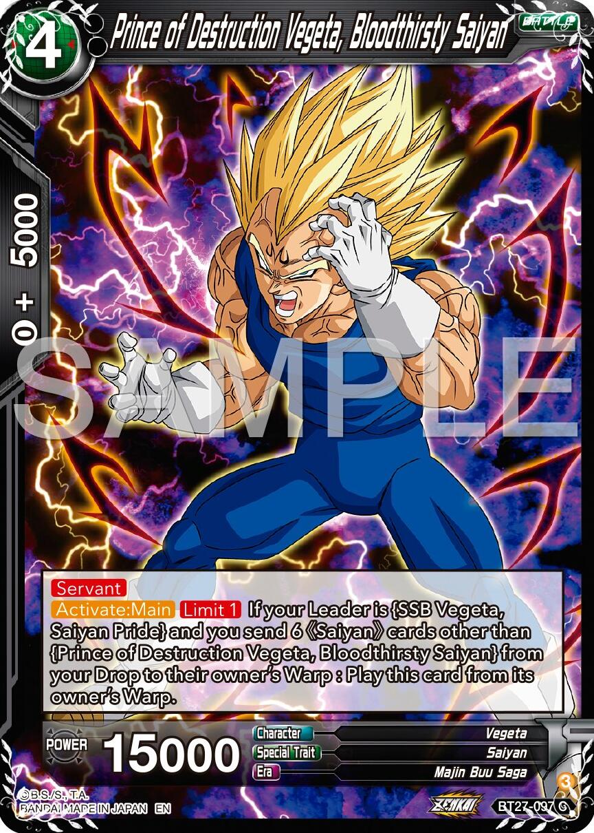 Prince of Destruction Vegeta, Bloodthirsty Saiyan (BT27-097) [History of Z] | Devastation Store