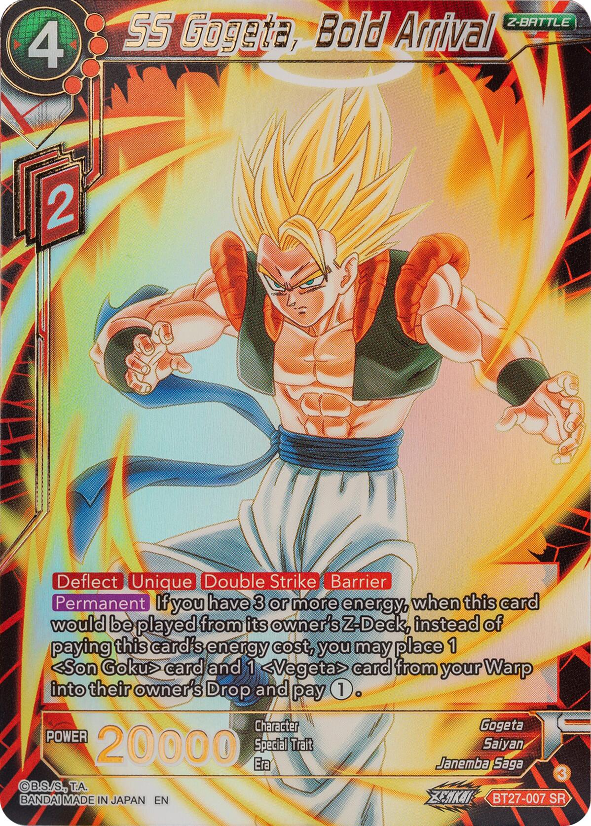 SS Gogeta, Bold Arrival (BT27-007) [History of Z] | Devastation Store