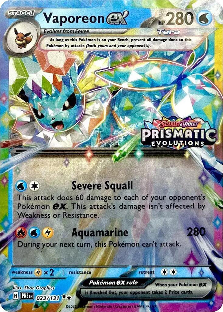 Vaporeon ex (023/131) (Prismatic Evolutions Stamp) [Scarlet & Violet: Prismatic Evolutions] | Devastation Store