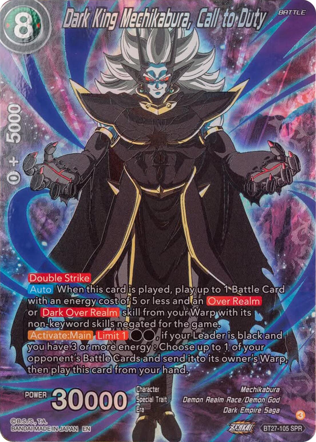 Dark King Mechikabura, Call to Duty (SPR) (BT27-105) [History of Z] | Devastation Store