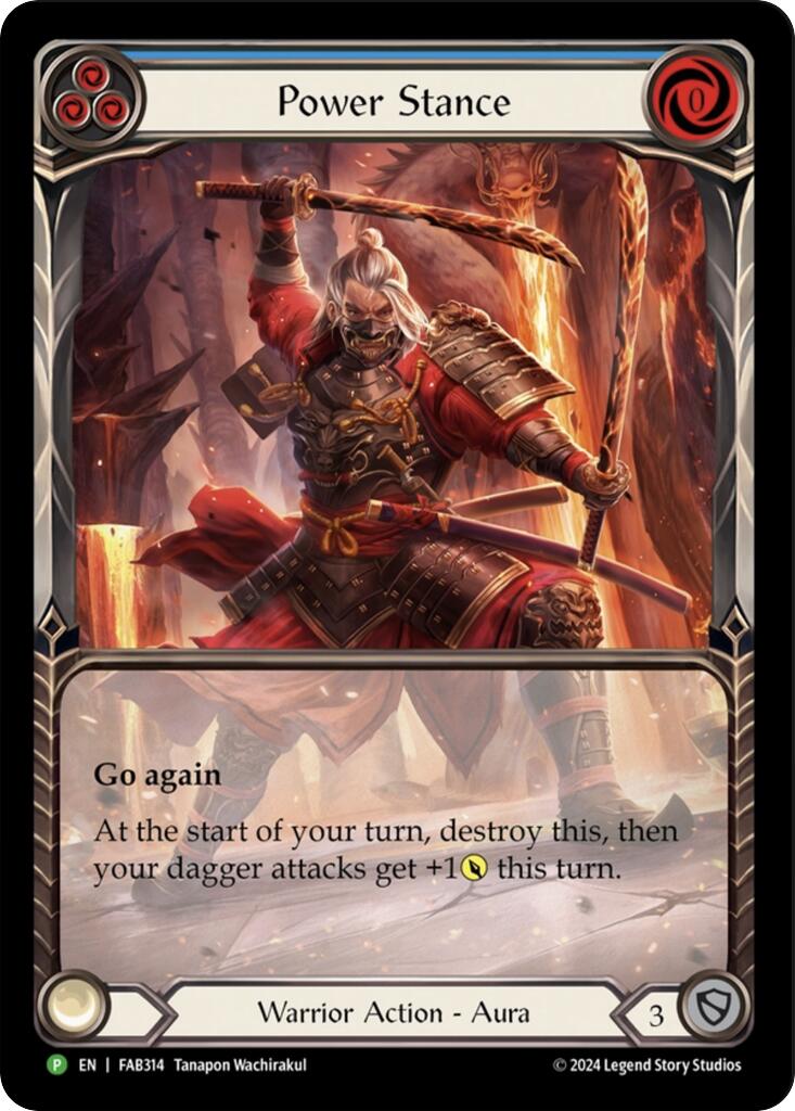 Power Stance (Blue) (Extended Art) [FAB314] (Promo)  Rainbow Foil | Devastation Store