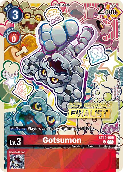 Gotsumon [BT14-009] (2025 Regionals Finalist) [Blast Ace Promos] | Devastation Store