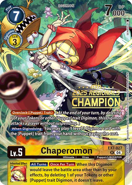 Chaperomon [EX7-027] (2025 Regionals Champion) [Digimon LIBERATOR Promos] | Devastation Store