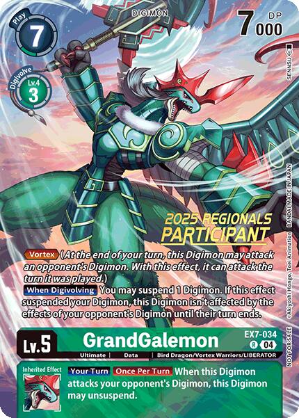 GrandGalemon [EX7-034] (2025 Regionals Participant) [Digimon LIBERATOR Promos] | Devastation Store