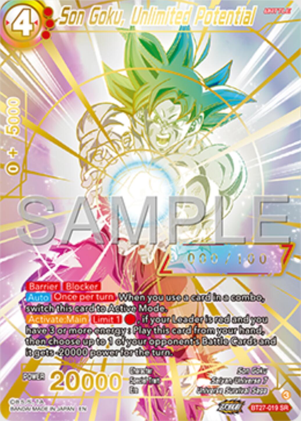 Son Goku, Unlimited Potential (Serial Numbered) (BT27-019) [History of Z] | Devastation Store