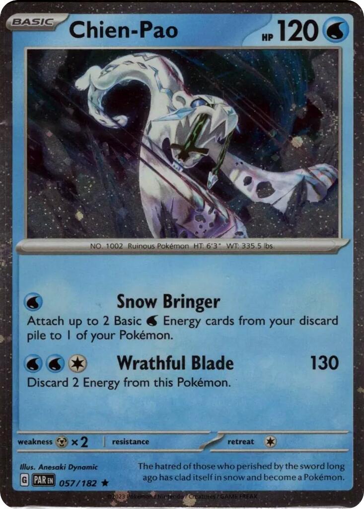 Chien-Pao (057/182) (Cosmos Holo) [Scarlet & Violet: Paradox Rift] | Devastation Store