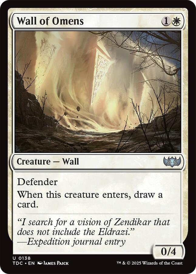 Wall of Omens [Tarkir: Dragonstorm Commander] | Devastation Store
