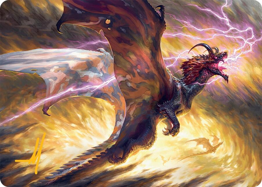 Stormscale Scion Art Card (17/54) (Gold-Stamped Signature) [Tarkir: Dragonstorm Art Series] | Devastation Store