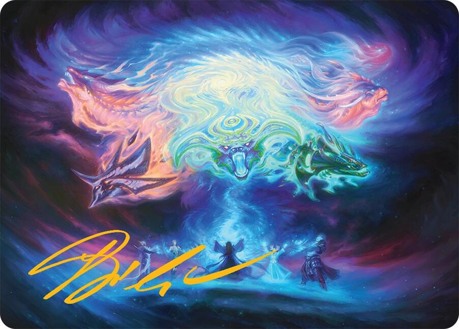 Call the Spirit Dragons Art Card (21/54) (Gold-Stamped Signature) [Tarkir: Dragonstorm Art Series] | Devastation Store