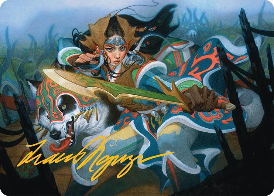 Eshki Dragonclaw Art Card (23/54) (Gold-Stamped Signature) [Tarkir: Dragonstorm Art Series] | Devastation Store