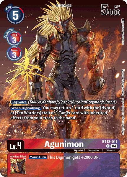 Agunimon [BT18-011] (Rare Pull) [World Convergence] | Devastation Store