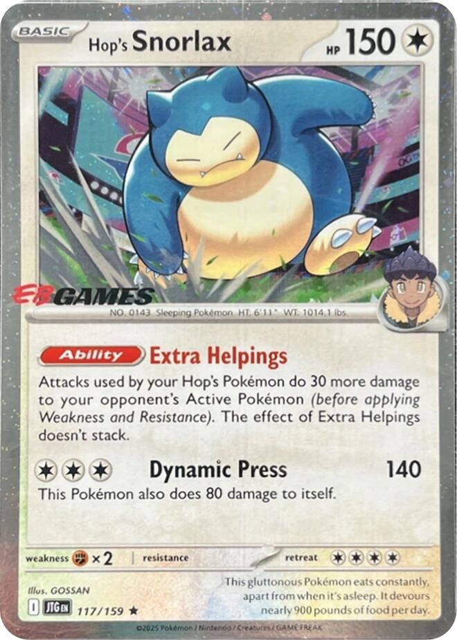 Hop's Snorlax (117/159) (EB Games) (Cosmos Holo) [Scarlet & Violet: Journey Together] | Devastation Store