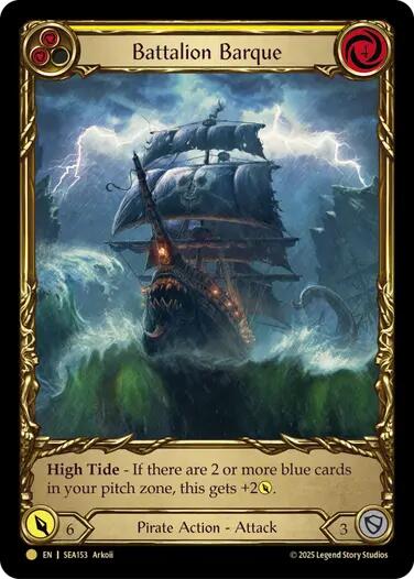 Battalion Barque (Yellow) (Treasure) [SEA153] (High Seas)  Cold Foil | Devastation Store