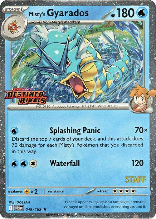 Misty's Gyarados (049/182) (Prerelease Staff) [Scarlet & Violet: Destined Rivals] | Devastation Store