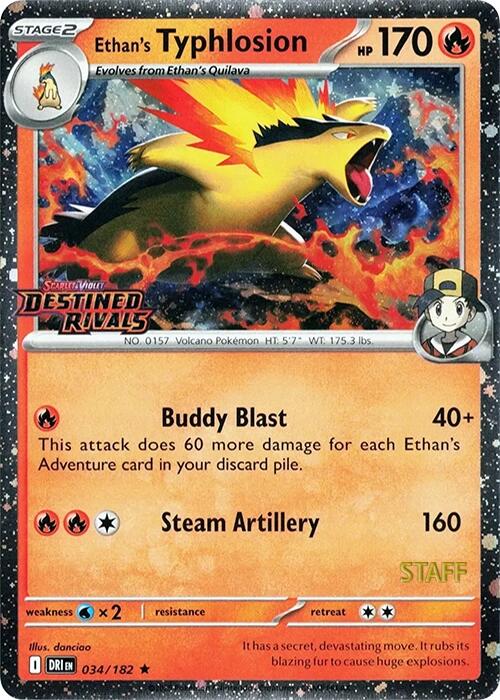 Ethan's Typhlosion (034/182) (Prerelease Staff) [Scarlet & Violet: Destined Rivals] | Devastation Store