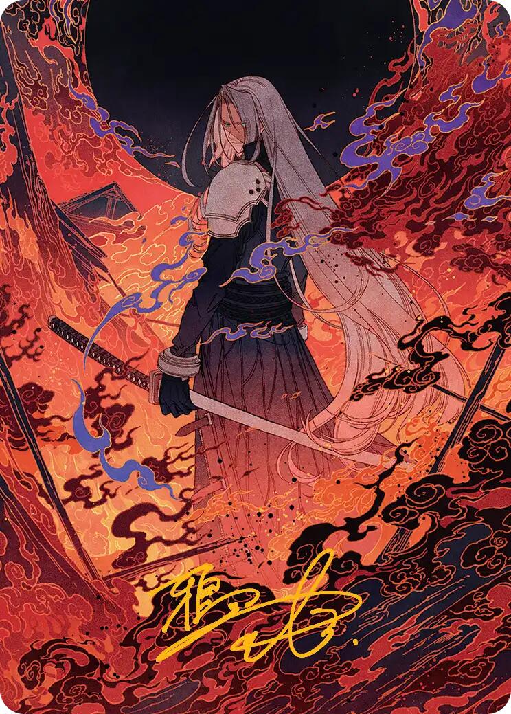 Nibelheim Aflame Art Card (Gold-Stamped Signature) [FINAL FANTASY Art Series] | Devastation Store