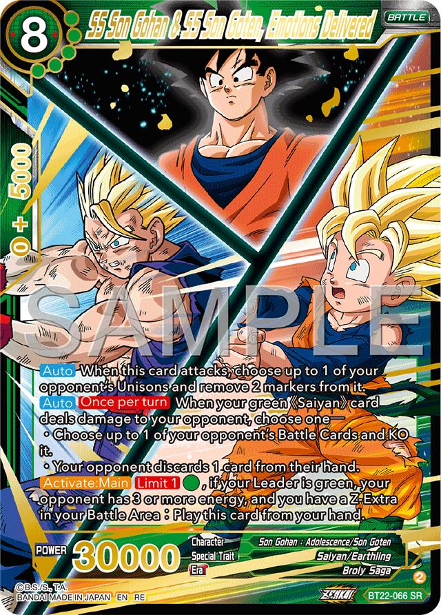 SS Son Gohan & SS Son Goten, Emotions Delivered (Reprint) (BT22-066) [Premium Anniversary Box 2025] | Devastation Store