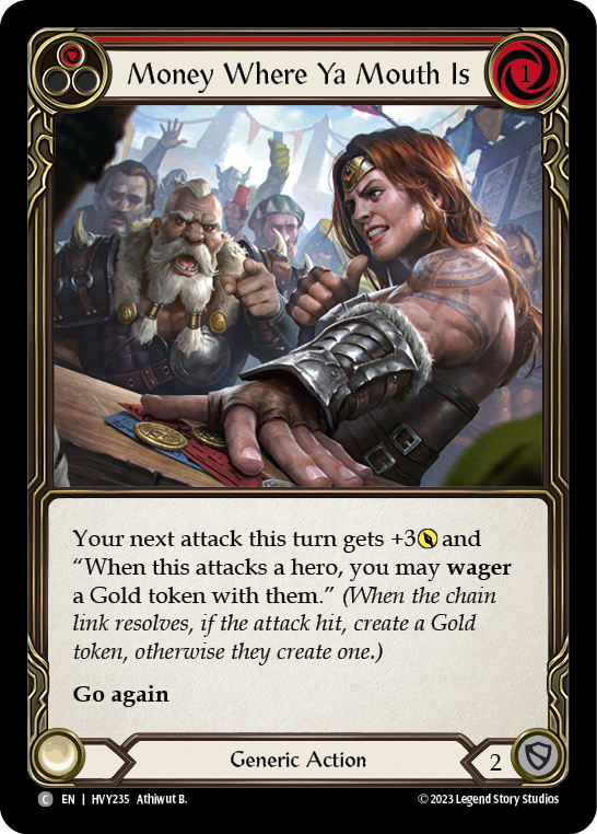 Money Where Ya Mouth Is (Red) [HVY235] (Heavy Hitters)  Rainbow Foil | Devastation Store