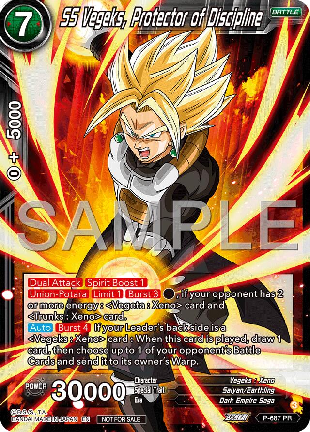 SS Vegeks, Protector of Discipline (Zenkai Series Tournament Pack Vol.12) (P-687) [Tournament Promotion Cards] | Devastation Store