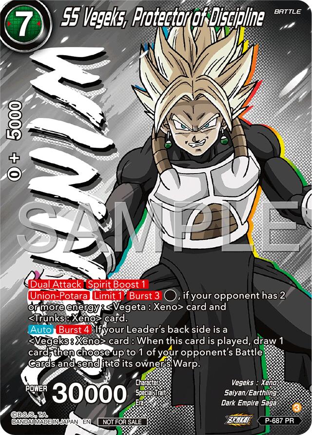 SS Vegeks, Protector of Discipline (Zenkai Series Tournament Pack Vol.12) (Winner) (P-687) [Tournament Promotion Cards] | Devastation Store