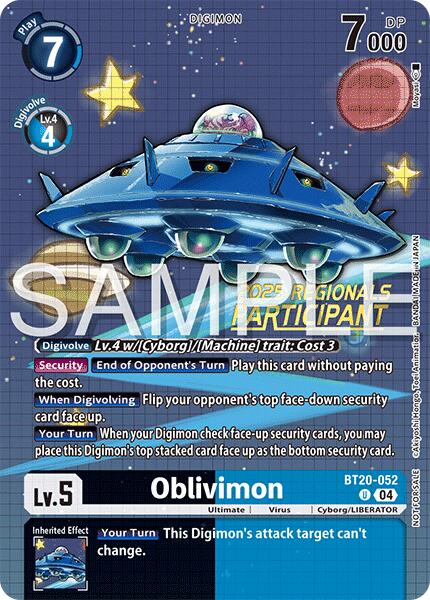 Oblivimon [BT20-052] (Regionals 25-26 Season 2 Participant) [Release Special Booster Ver.2.0] | Devastation Store