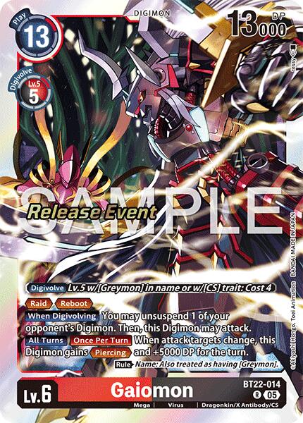 Gaiomon [BT22-014] [Cyber Eden Release Event Cards] | Devastation Store